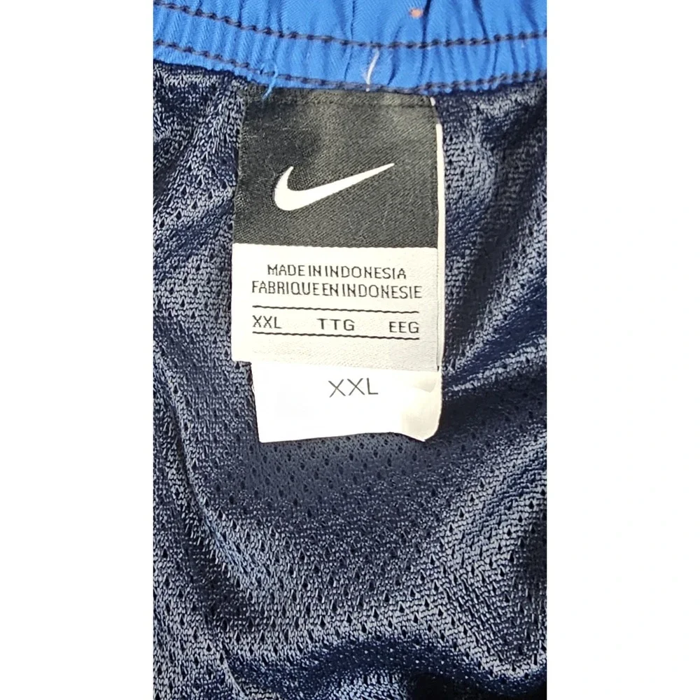 Vintage Nike Swim Trunks Mens 2XL Navy Blue Orange Zip Rear Pocket‎ Drawstring